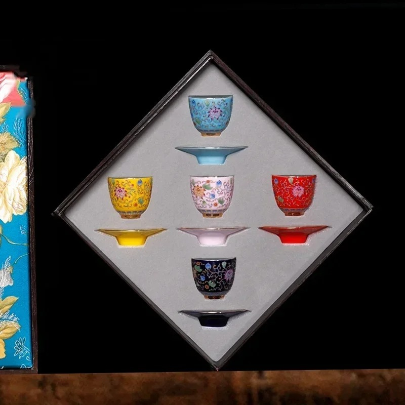 Celadon Ceramic Cup - Enamel Kung Fu Small Number Ceramic