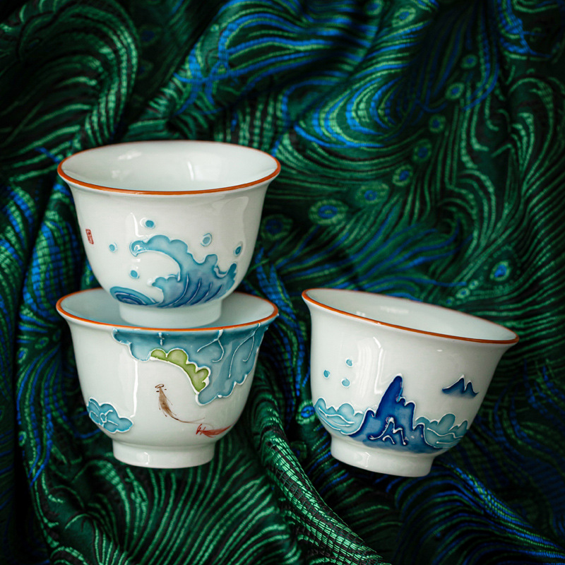 Hand-painted Kung Fu Tea Cup,  - Celadon Ceramic Cup 评论和价格