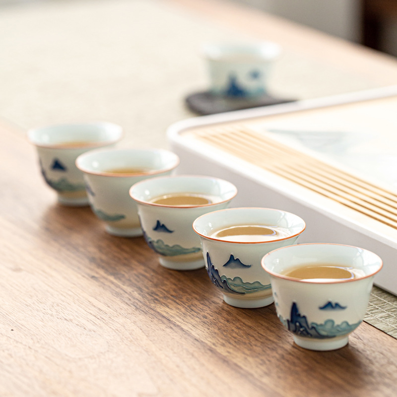 Hand-painted Kung Fu Tea Cup,  - Celadon Ceramic Cup 评论和价格
