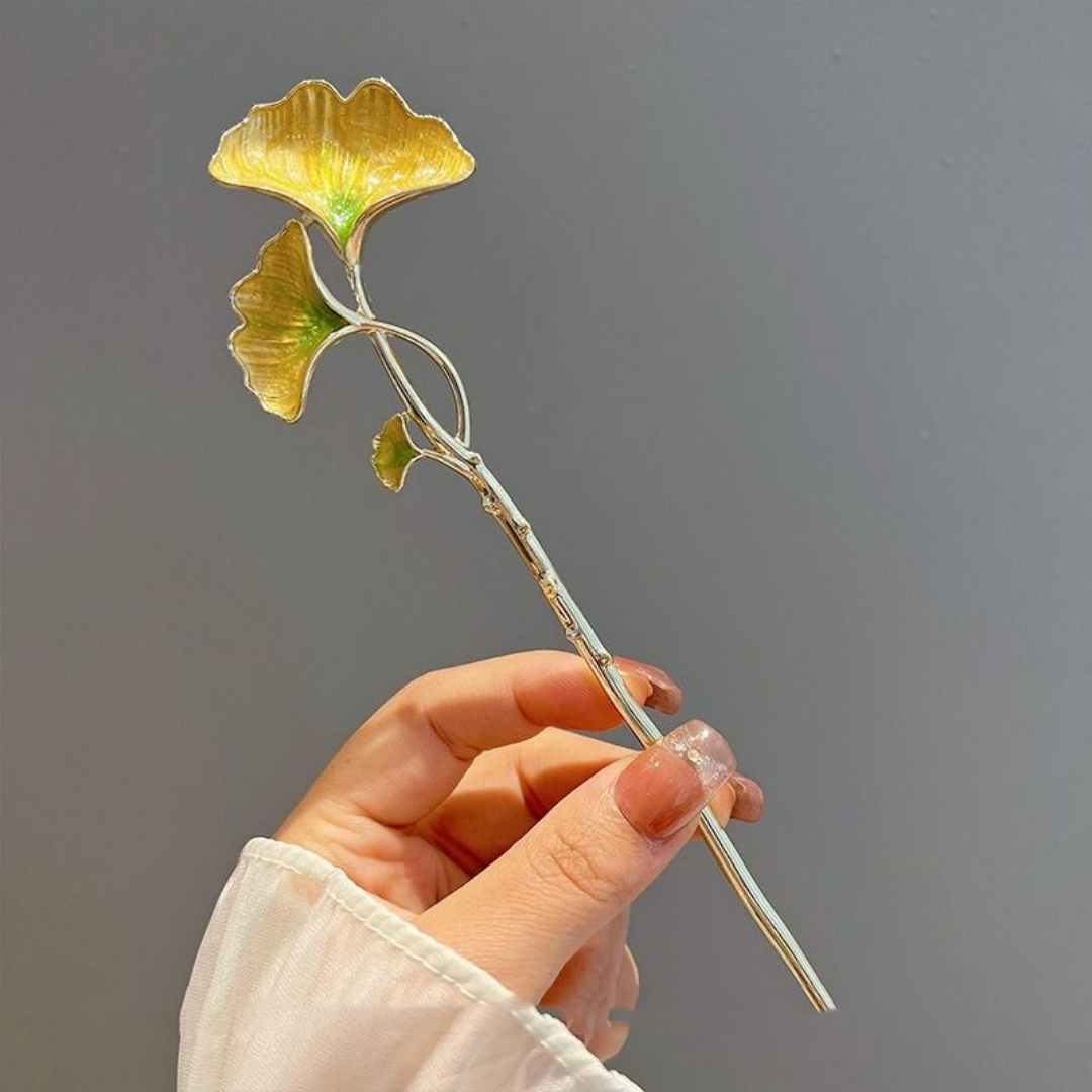 New Chinese-Style Ginkgo Leaf  - Hanbok Hair Pin 评论和价格