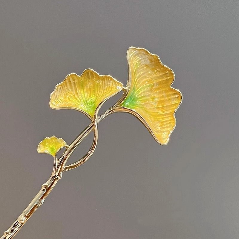 New Chinese-Style Ginkgo Leaf  - Hanbok Hair Pin 评论和价格