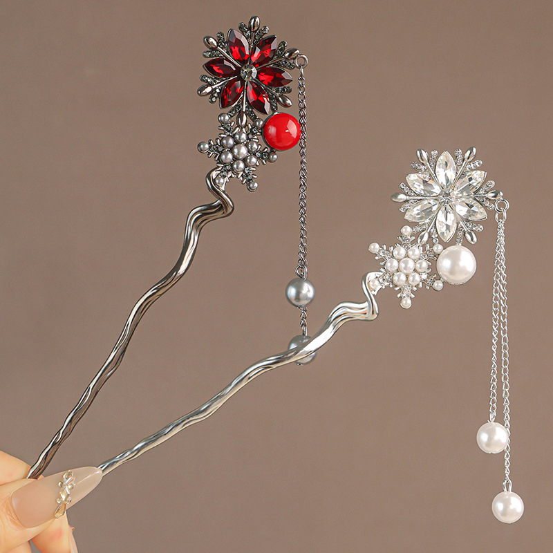 Elegant Fringed Snowflake Hair - Hanbok Hair Pin 评论和价格