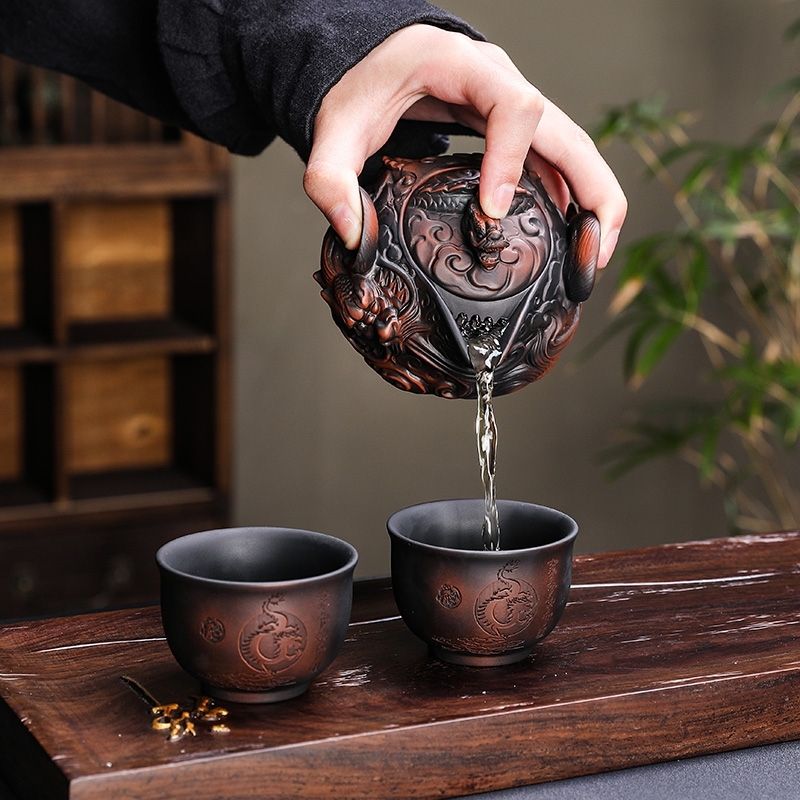 Chinese purple pottery handmad - Korean Tea Set 评论和价格