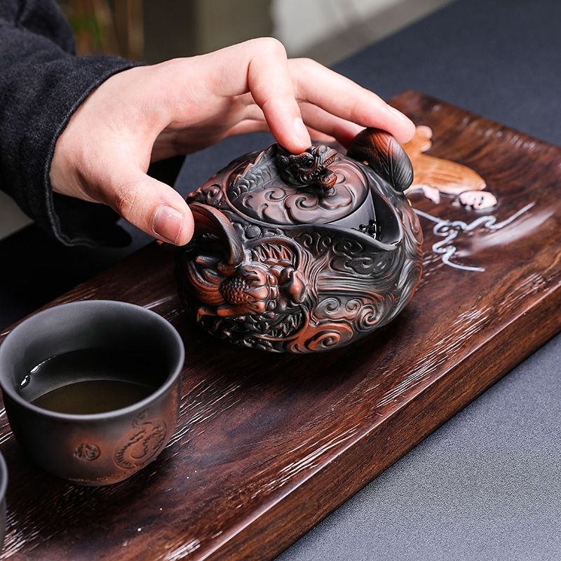 Chinese purple pottery handmad - Korean Tea Set 评论和价格