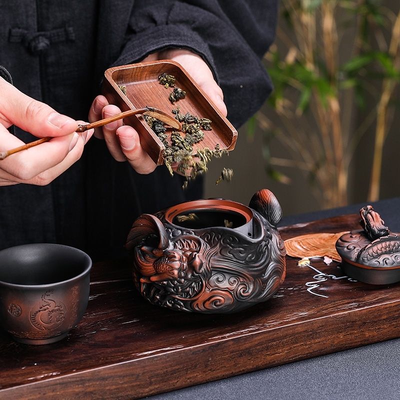 Chinese purple pottery handmad - Korean Tea Set 评论和价格