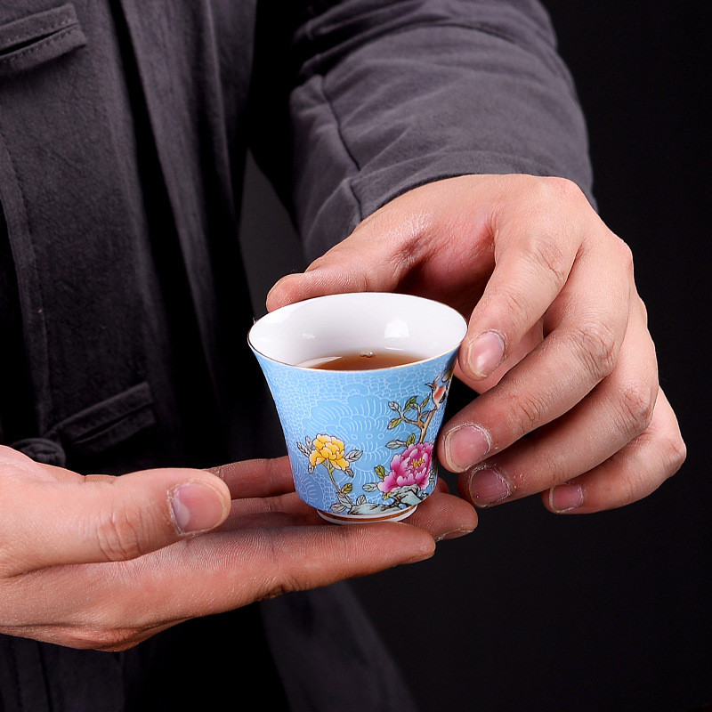 Gold Silver Cloisonne Enamel C - Celadon Ceramic Cup 评论和价格