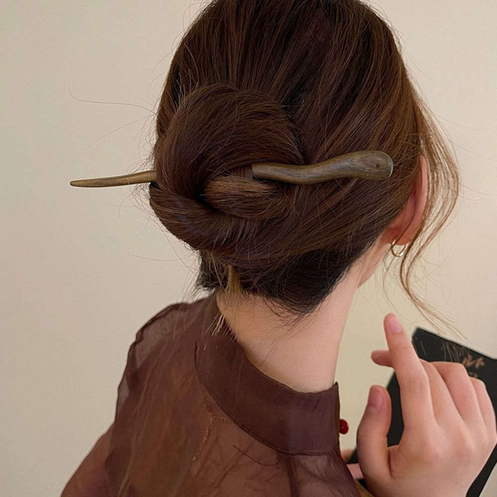 Chinese Style Elegant Wood Hai - Hanbok Hair Pin 评论和价格